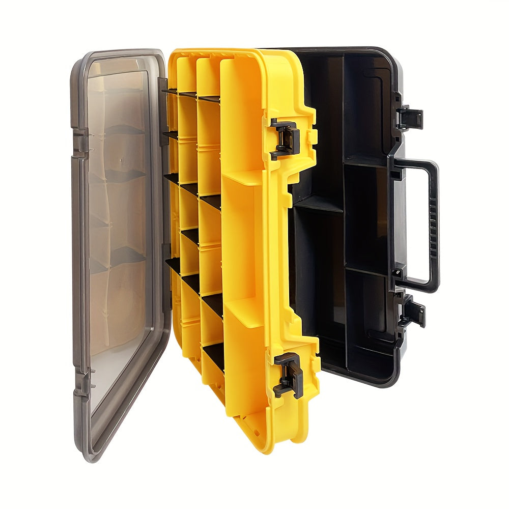 Yellow Storage Box grid Parts Box Tool Box Plastic Household Screw Box