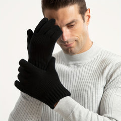 Double Layered Plush Knitted Touch Screen Gloves Winter Windproof