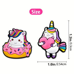 25pcs Unicorn Shoe Charms for Clogs Sandals PVC Shoe Decorations