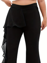  Women's Mesh High Rise Flared Leg Pants