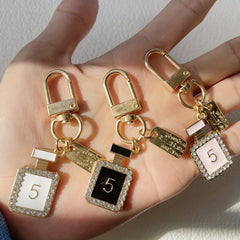 3pcs Rhinestone Perfume Bottle Keychain Key Ring Purse Bag Charm