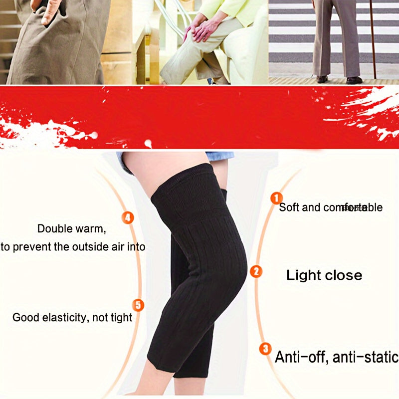 2pcs Winter Thickened Warm Knee Pads Wool Leg Sleeves Joint Protection