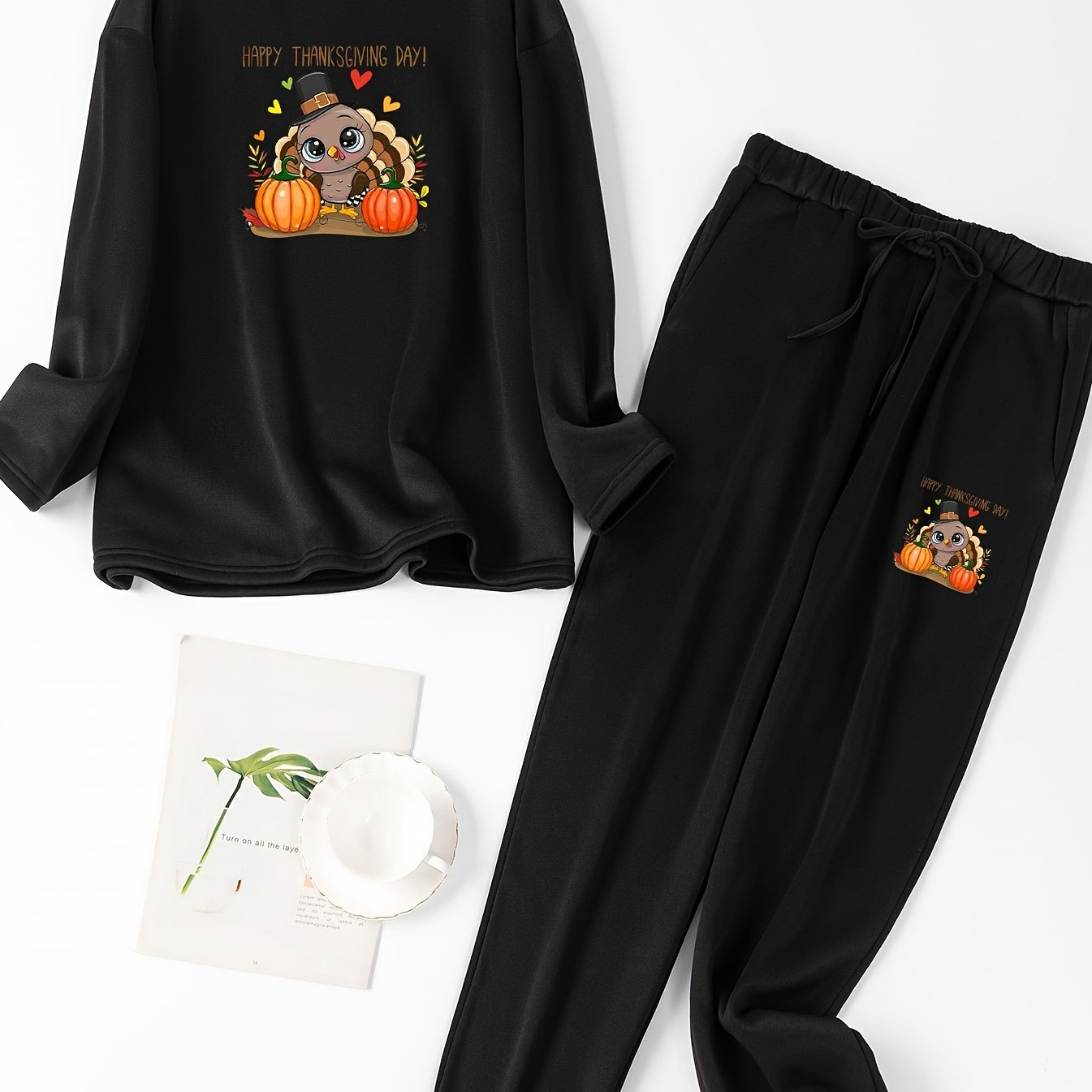  Casual Loungewear Set Top & Pants P