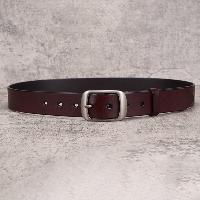 Women Leather Belts For Jeans Pants Dress Belt With Metal Pin Buckle