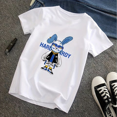 Cartoon Rabbit Sticker Iron on Heat Transfer For T-shirt Jeans Backpack