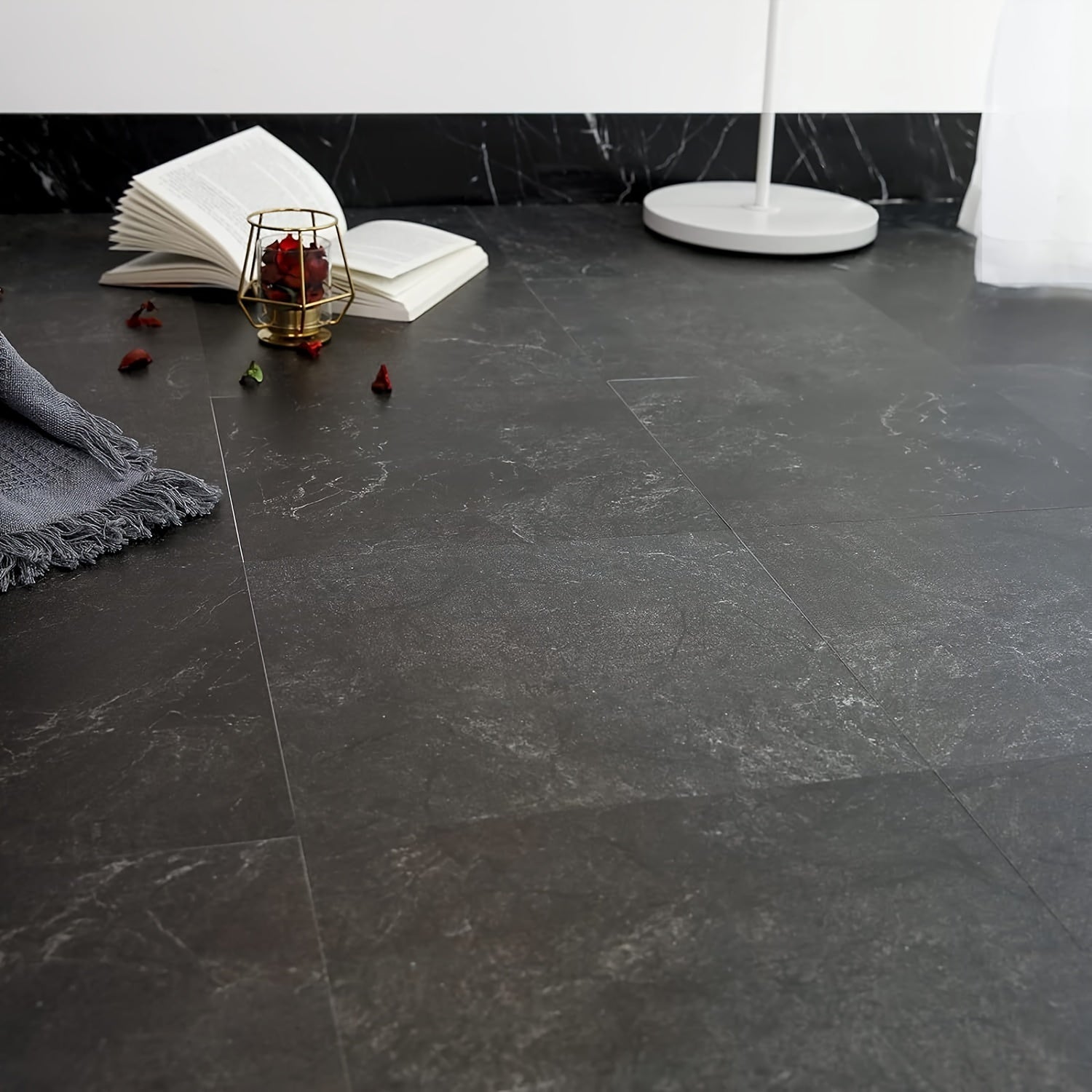 Waterproof Marble Peel and Stick Floor Tiles - Easy to Install