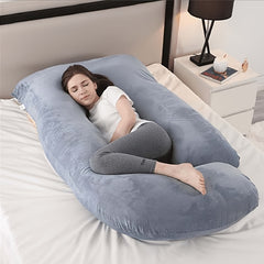 Cooling J Shape Pregnancy Pillow Dark Grey Cover