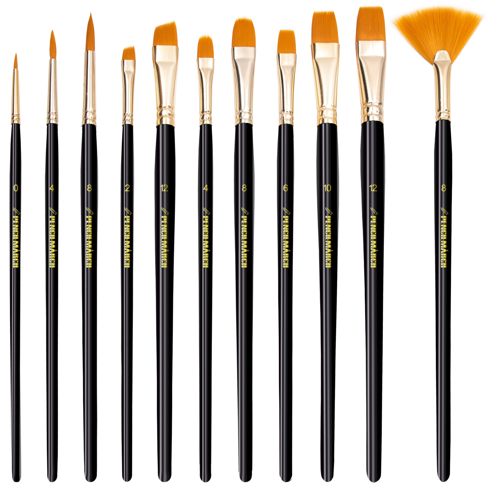 11-Piece Paint Brush Set for Acrylic Watercolor Model Painting