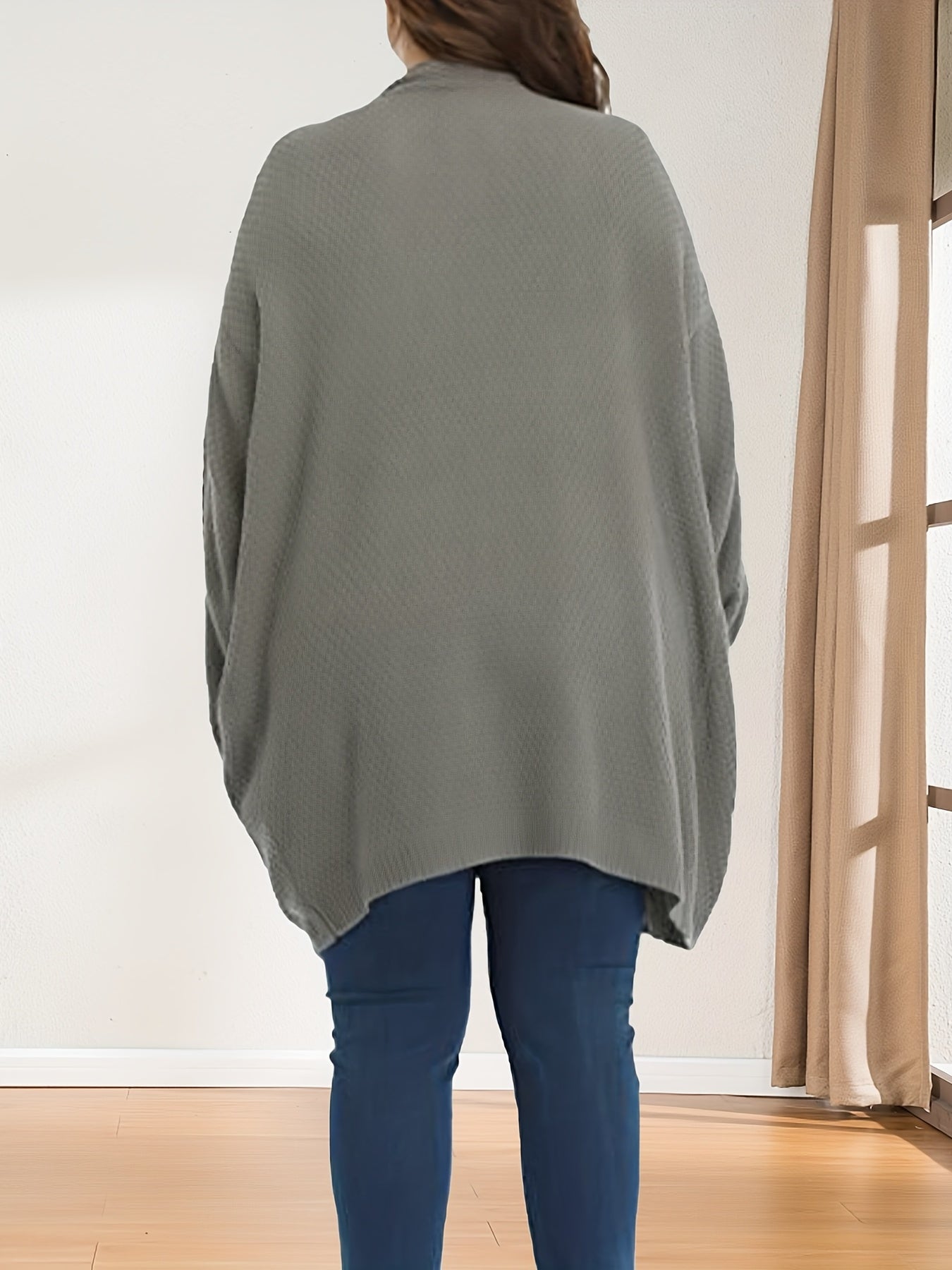  Cable Knit Open Front Long Sweater Cardigan with Pockets