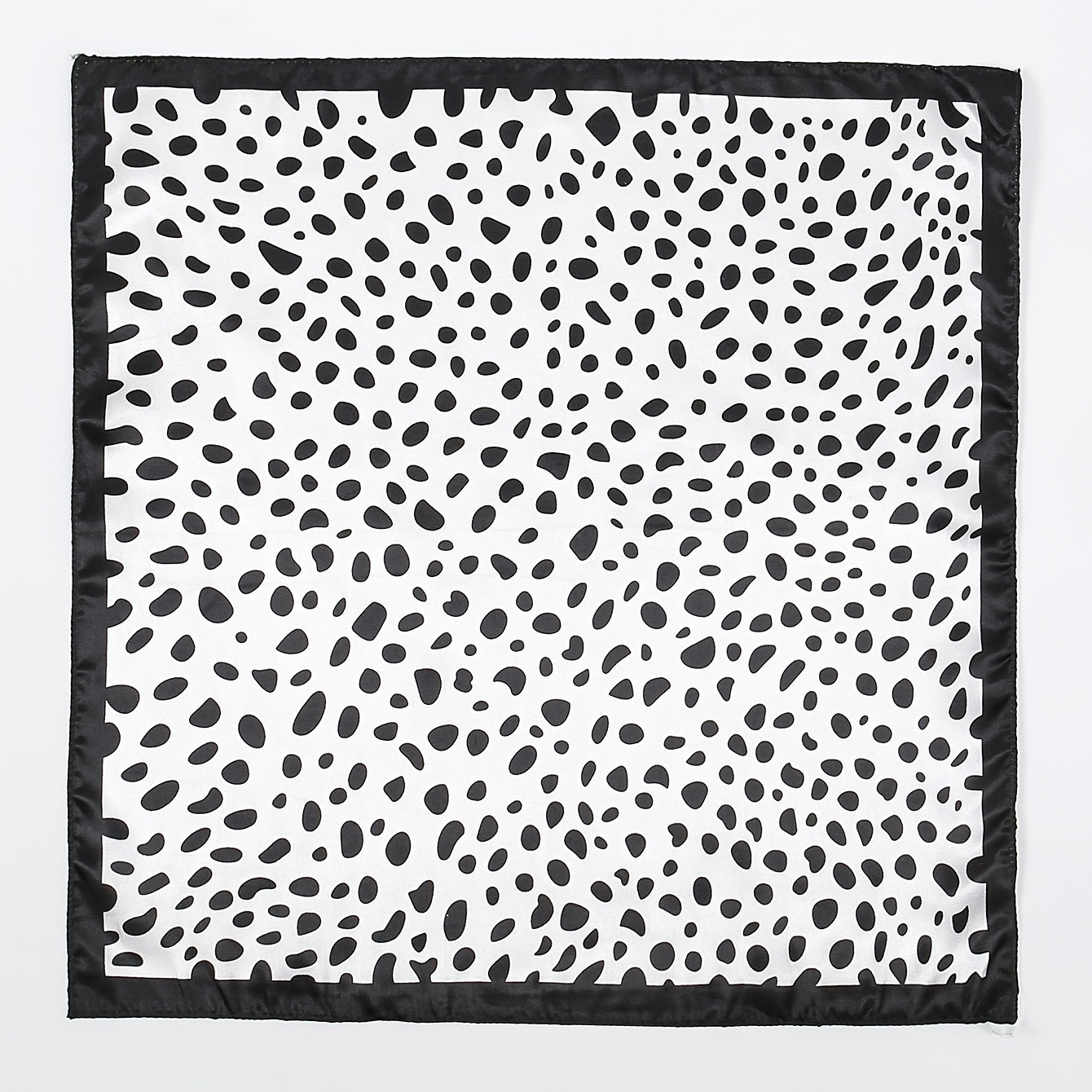 Small Square Satin Scarf Solid & Irregular Print Neckerchief Hair Wrap