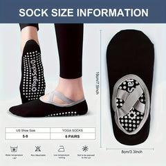 Women's Non Slip Yoga Socks with Extra Grips - 3 Pack
