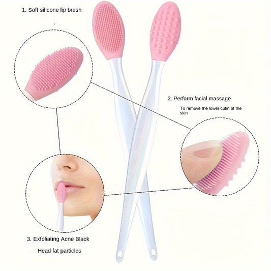 2-in-1 Silicone Nose & Blackhead Removal Brush Exfoliating Facial Cleaner