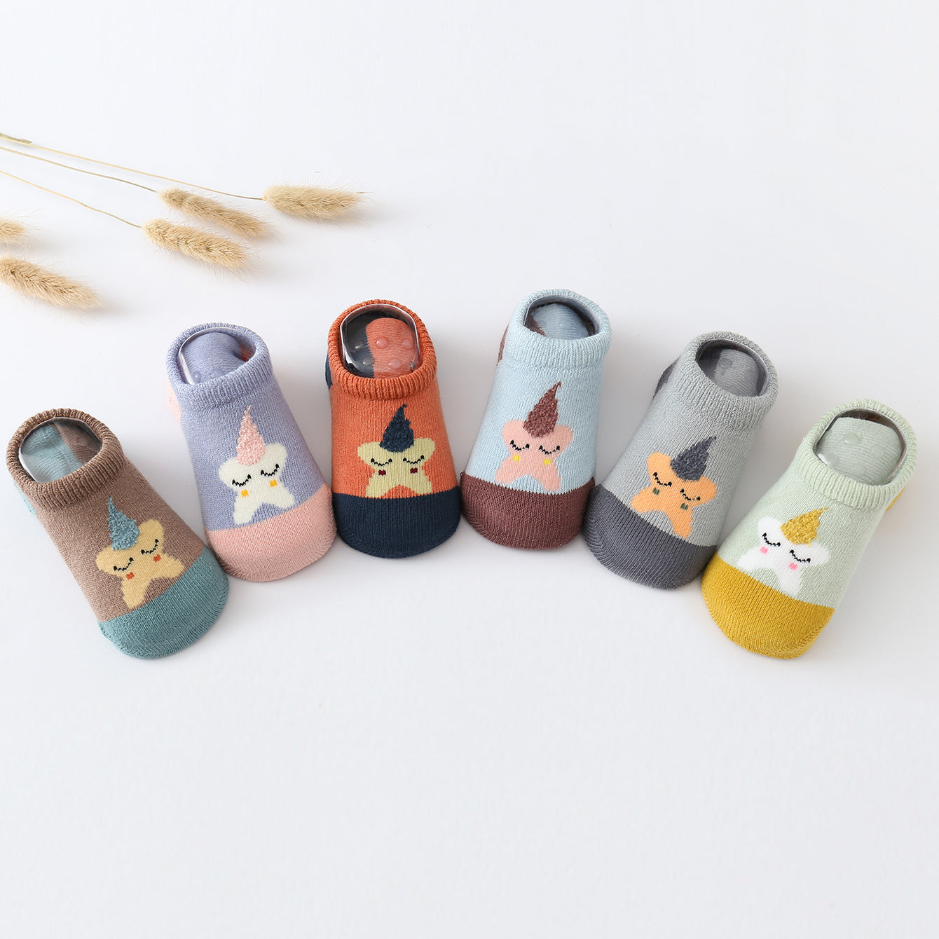 6 Pairs Baby Animal Floor Socks for Boys and Girls