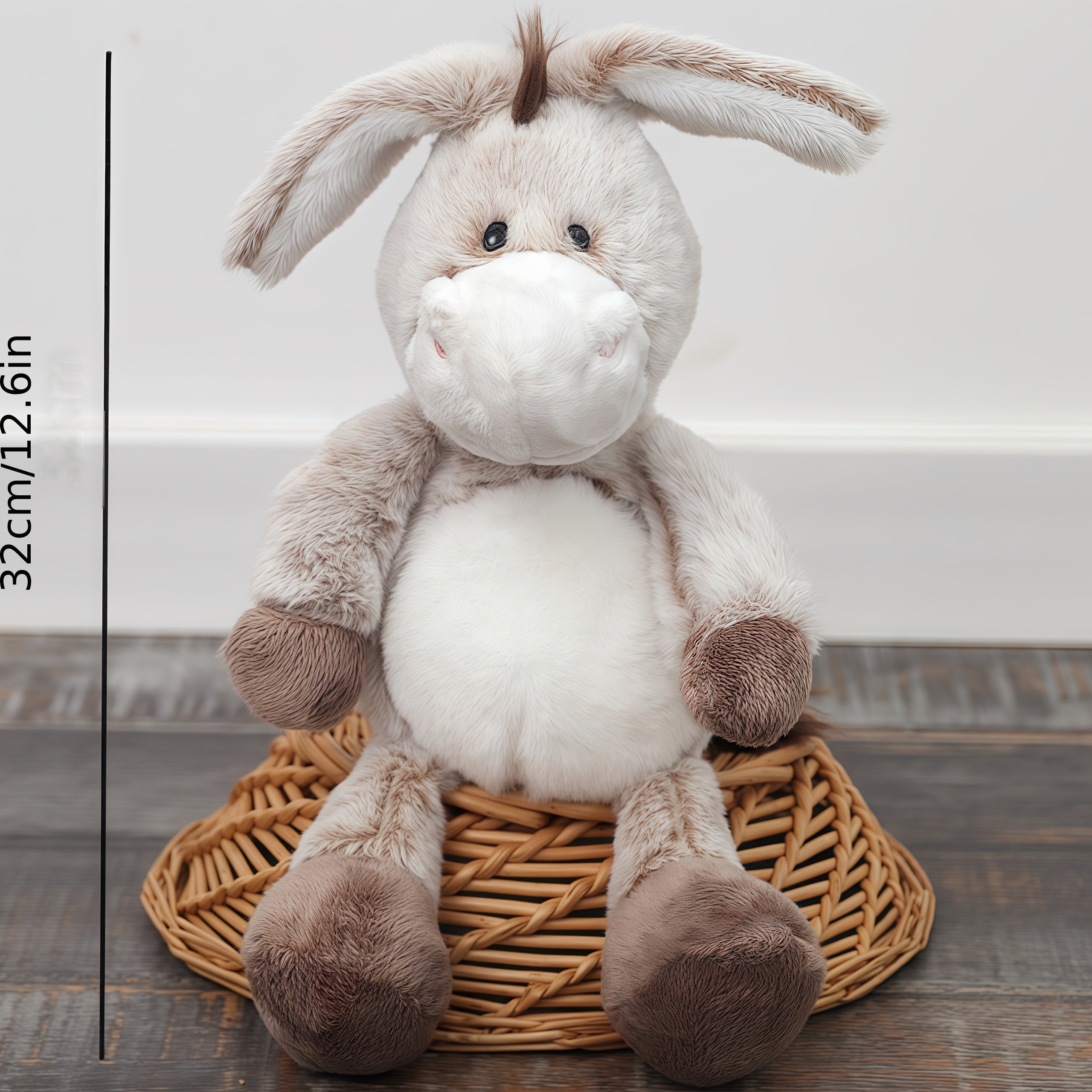 Grey Donkey Plush Stuffed Animal Soft Hugging Donkey Doll