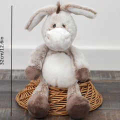 Grey Donkey Plush Stuffed Animal Soft Hugging Donkey Doll