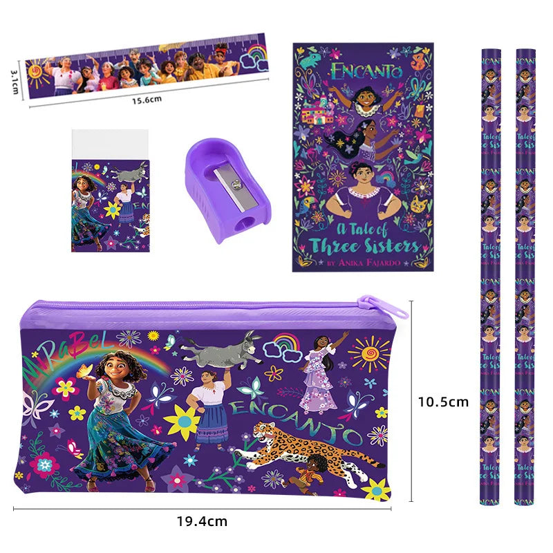 Encanto Stationery Box Set Mirabel Pencil Ruler Eraser Sharpener Case