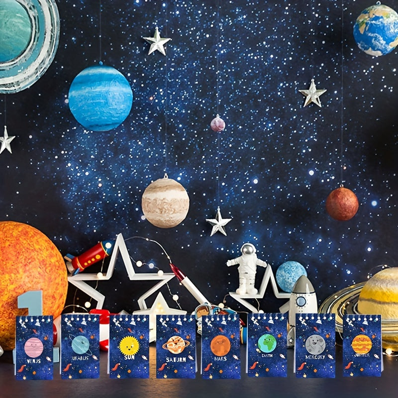8-Pack Planets Solar System Mini Notebook for Students Space Party Favor