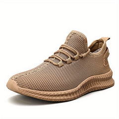 Men's Lace Up Knit Sneakers Breathable Outdoor Walking Shoes