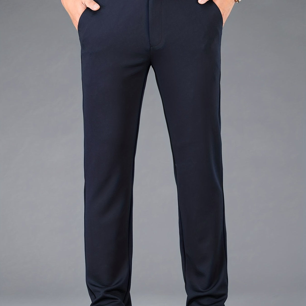 Men's Classic Solid Stretch Dress Pants for Business