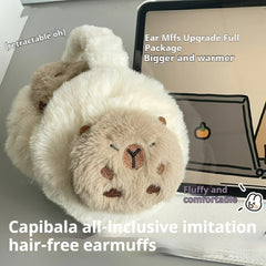 Cute Capybara Plush Earmuffs for Women Winter Ear Warmers