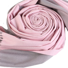 Pink & Grey Double Sided Scarf Tassel Shawl Warm Head Wrap