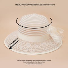 Breathable Mesh Sun Hats Wide Brim 3D Flower Lace Women's Dress Beach Hats