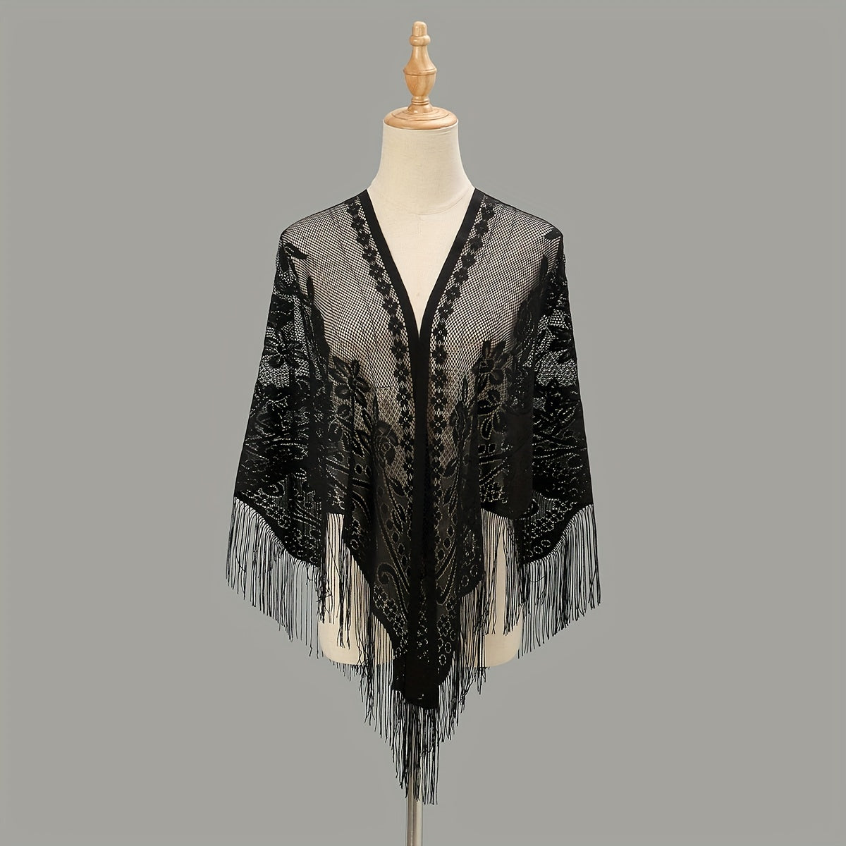 Triangle Lace Tassel Scarf for Women