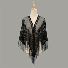 Triangle Lace Tassel Scarf for Women