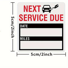 150 Car Maintenance Mileage Date Service Expiry Reminder Stickers
