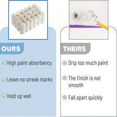 24pcs Paint Roller Covers - Various Sizes - House Painting Supplies