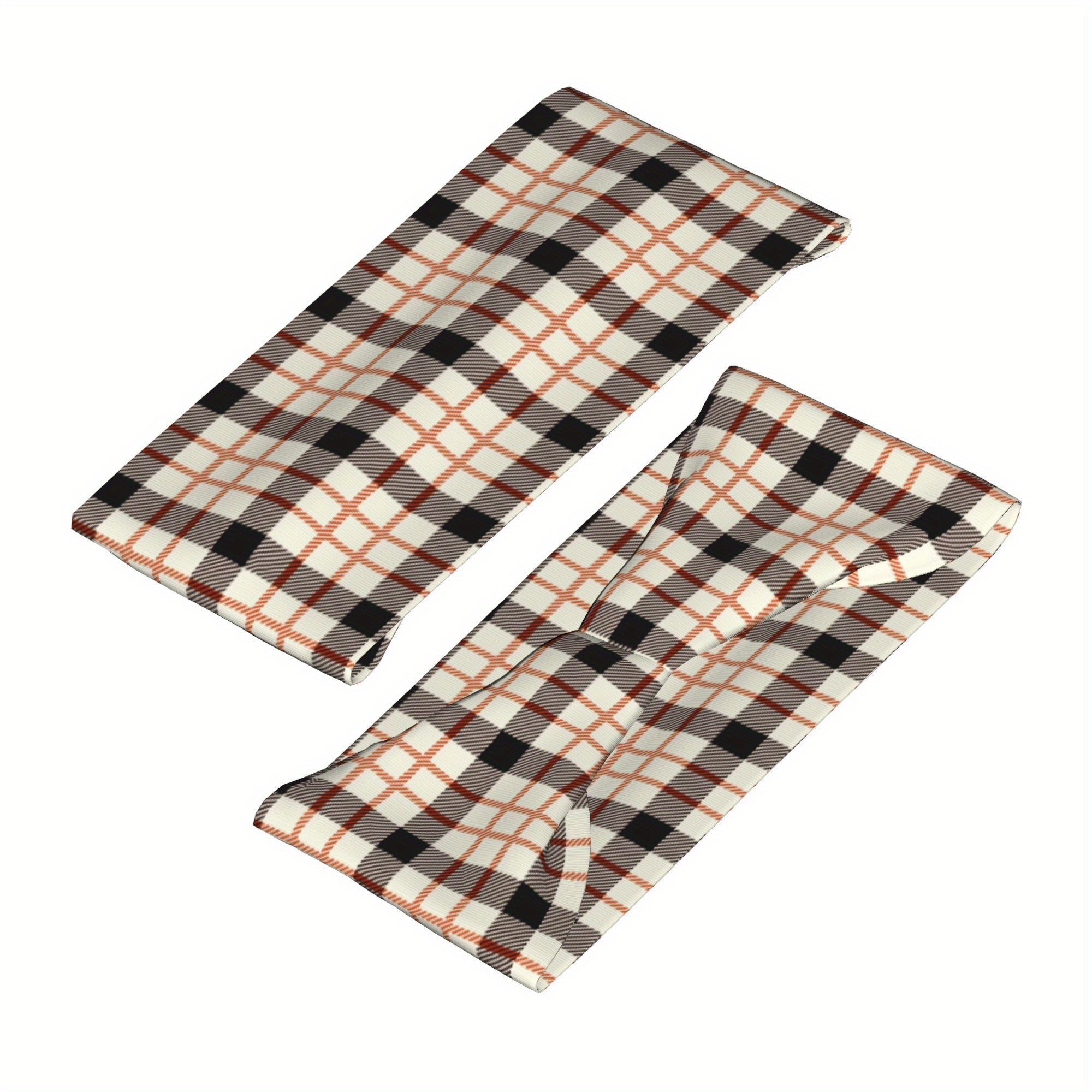 Check Plaid Headband & Pattern Stretchy Fabric Comfort Fit