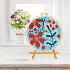 Flowers Pattern Punch Needle Embroidery Starter Kit 7 87x7 87in