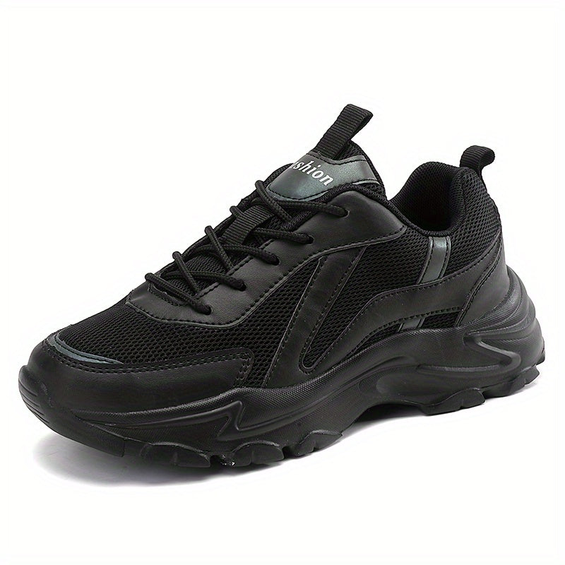 Women's Chunky Lace-Up Mesh Sneakers Thick Sole Platform Dad Shoes