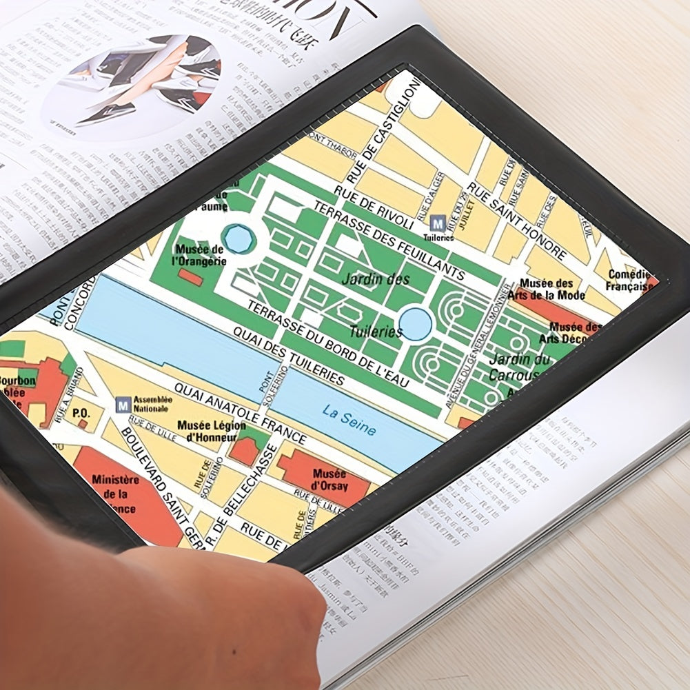 3X Handheld Flat Bookmark Magnifier Ultra Thin Lens for Reading