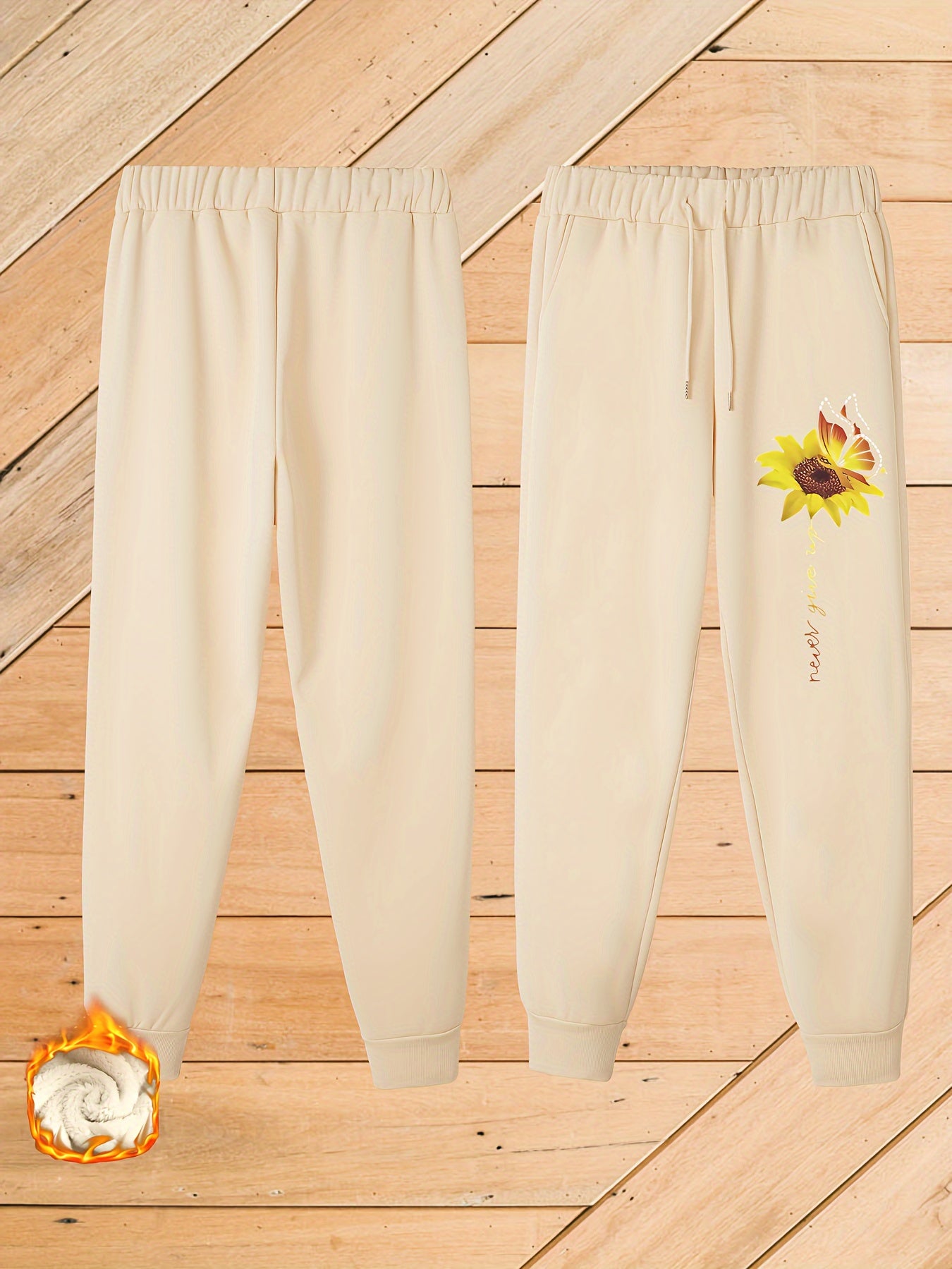  Casual Pants Women's Plus Letter & Floral Print Harem Trousers