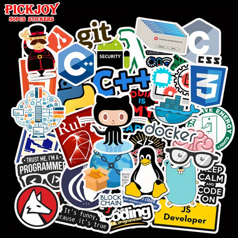 50pcs Waterproof Vinyl Stickers for Water Bottles Laptops Phones