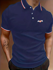 Men's Heart With Wing Graphic Polo Shirt Casual Slightly Stretch