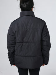 Women's Letter Print Puffer Jacket Windproof Down Winter Coat