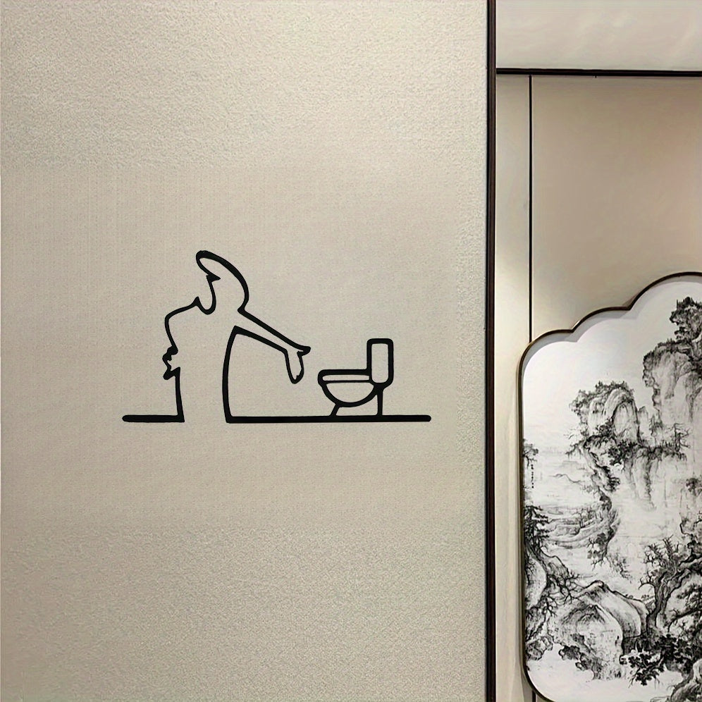 Vinyl Bathroom Sign Wall Decor - Easy Install, Holiday Gift, Bathroom Accessory