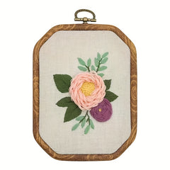 Floral Octagonal Embroidery Kit for Beginners - Cross Stitch Craft Kit