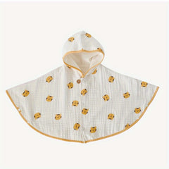 Cotton Gauze Printed Cloak Windproof Shawl for Baby 1-3 Years Spring Autumn