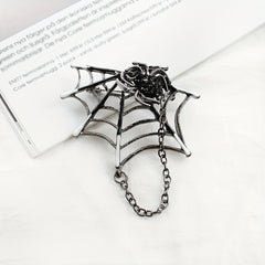 Spider Web Chain Brooch Pin