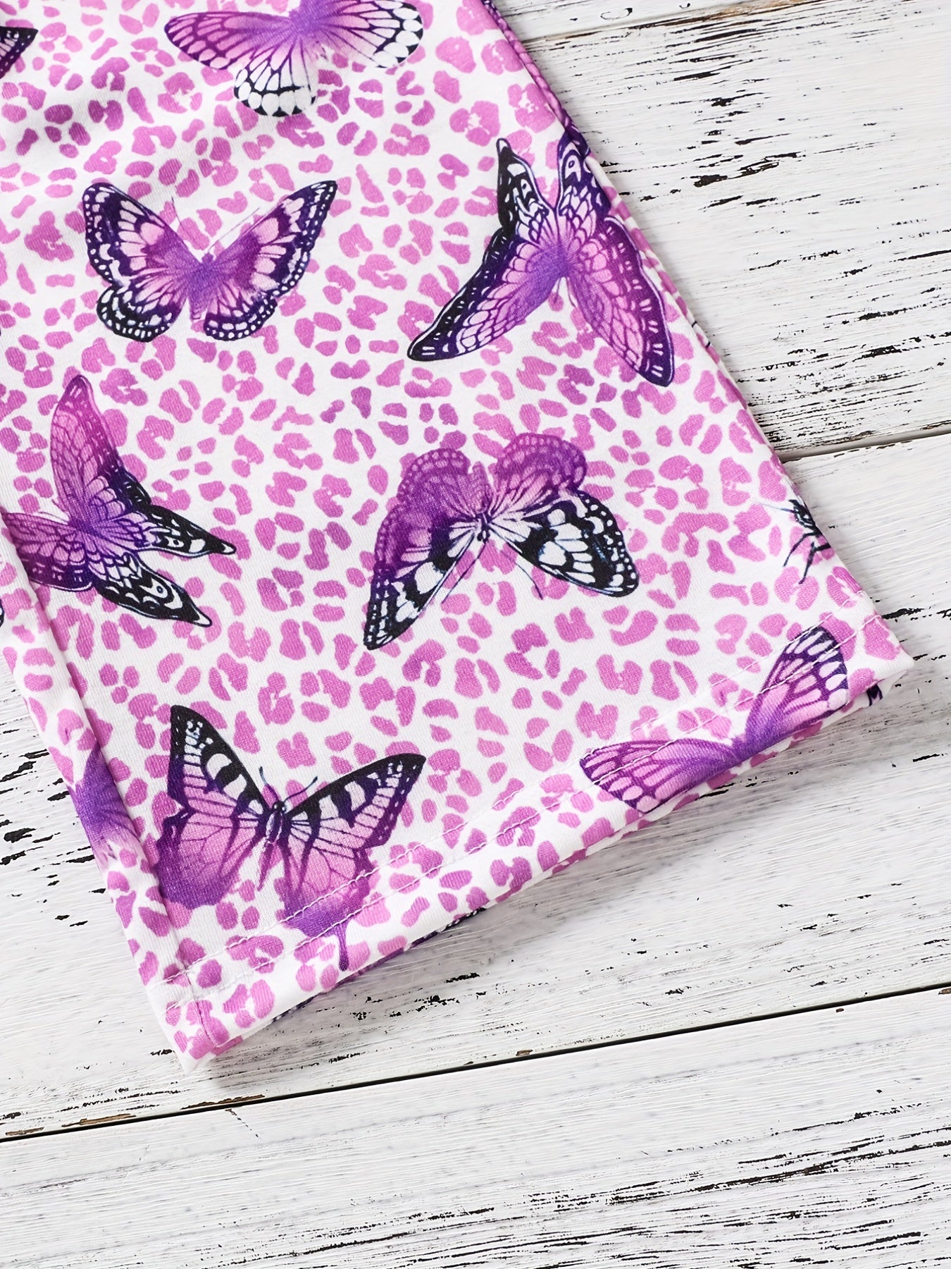 Butterfly Print Ruffle Sleeve Rompers for Kids