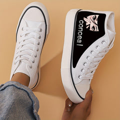 Anime Girl Pattern Lightweight High Top Canvas Sneakers