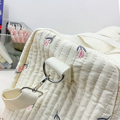 Quilted Embroidered Travel Duffle Bag, Ages 14+