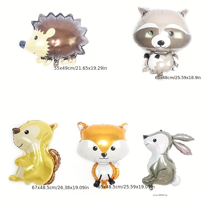 Woodland Animals Balloons Forest Creatures Cartoon Party Decorations