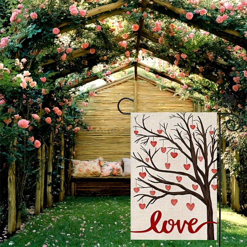 Valentines Garden Flag 30 48 45 72 Cm Love Heart Tree Double Sided