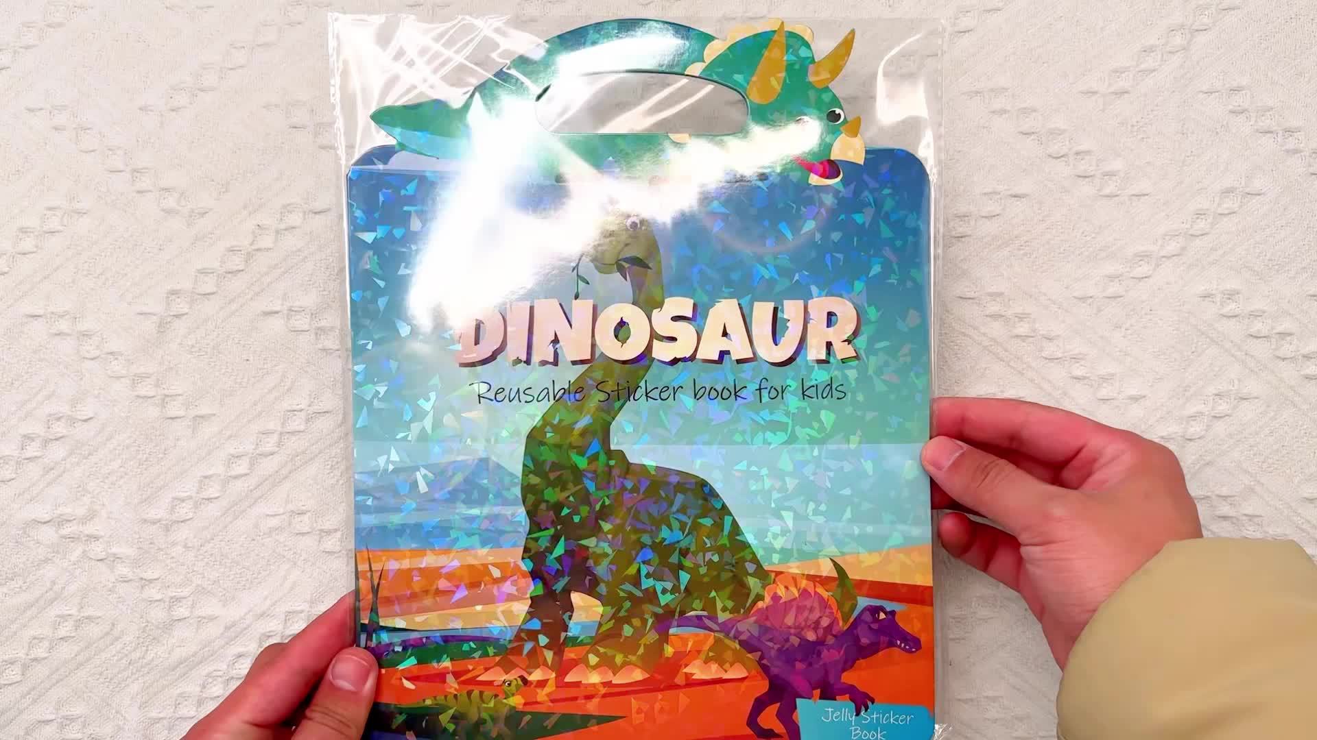 1pc Dinosaur Reusable Sticker Book for Kids Silicone Animal Prints