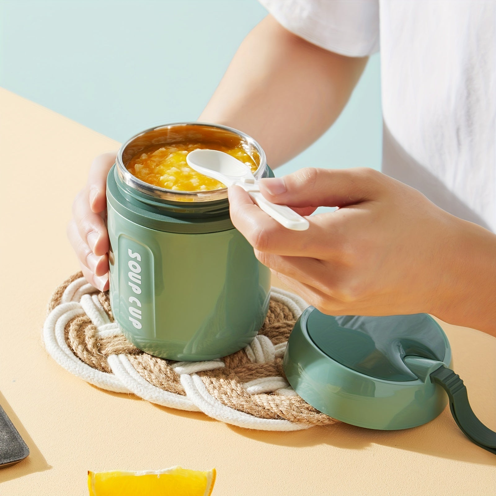 RYBACK Insulated Food Jar 480ml Stainless Steel Lunch Container with Spoon