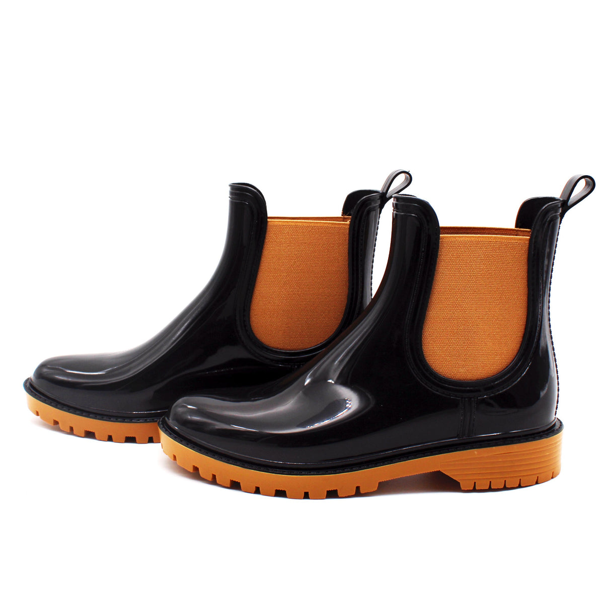 Women's Chelsea Ankle Rain Boots Casual Waterproof Slip On Short Boots